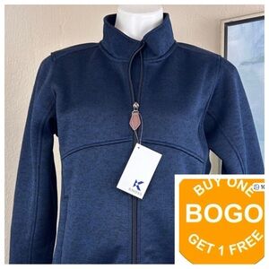 KNOSS Inspire Bonded
Sweater Fleece Jacket Navy Heathered 
Women’s Med NWT